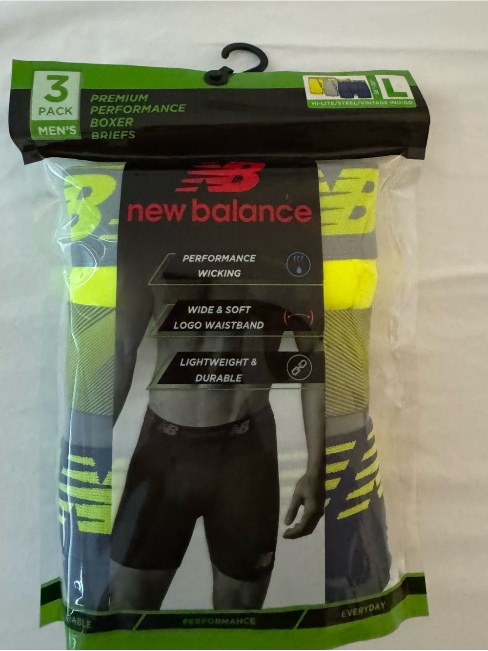 New Balance Neon Yellow & Gray Men's Performance Boxer Briefs - 3 Pack